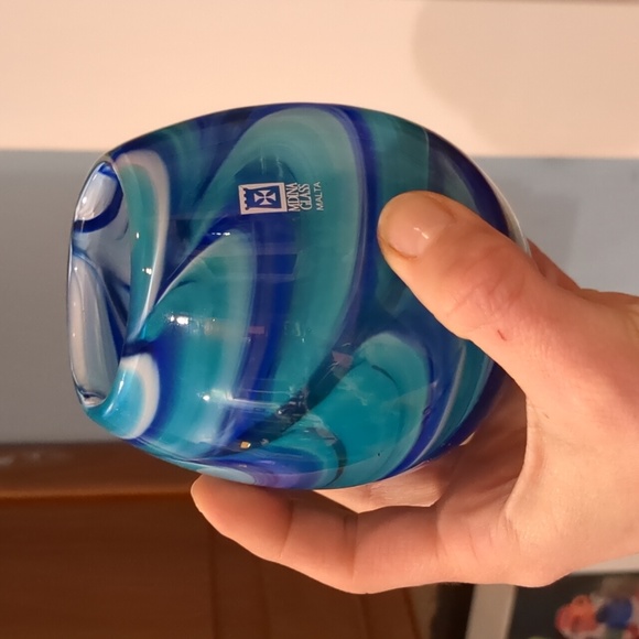 Mdina Glass Goblet tumbler pair - Picture 2 of 9